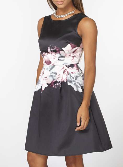 **Luxe Black Floral Prom Dress